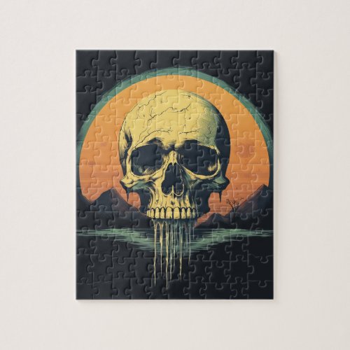 Vintage Melting Skull Jigsaw Puzzle