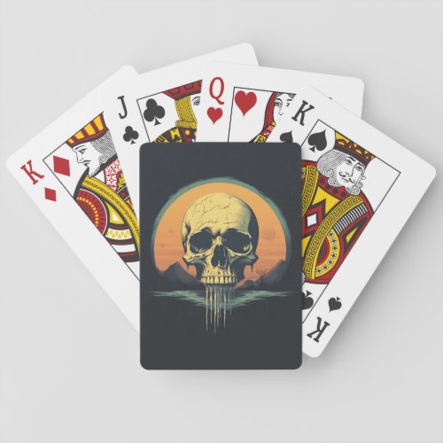 Vintage Melting Skull Playing Cards