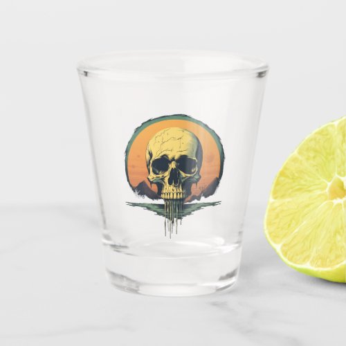 Vintage Melting Skull Shot Glass