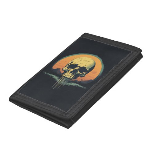 Vintage Melting Skull Trifold Wallet