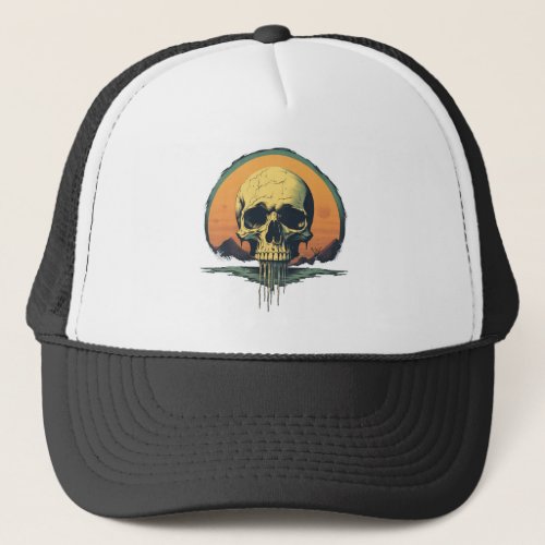 Vintage Melting Skull Trucker Hat