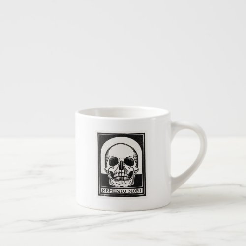Vintage Memento Mori Skull Illustration Espresso Cup