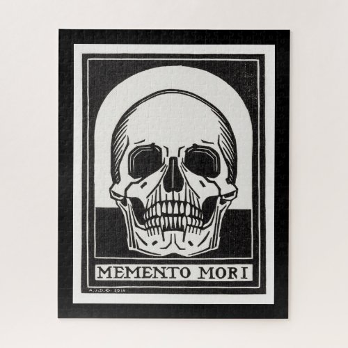 Vintage Memento Mori Skull Illustration Jigsaw Puzzle