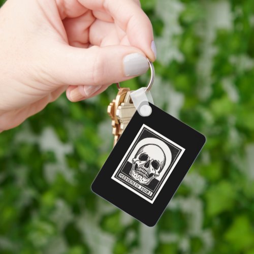 Vintage Memento Mori Skull Illustration Keychain