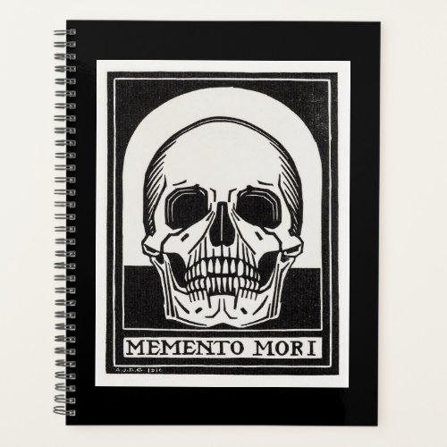 Vintage Memento Mori Skull Illustration Planner