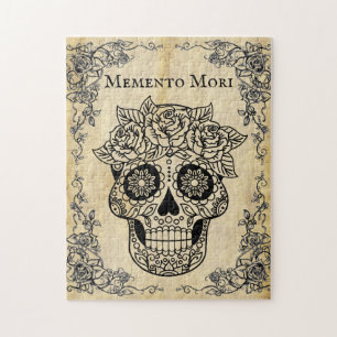 Vintage Memento Mori Skull Jigsaw Puzzle
