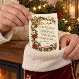 Vintage Memorare Prayer Catholic Christmas  Magnet