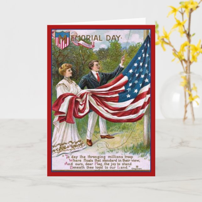 Vintage Memorial Day Greeting Card (Yellow Flower)