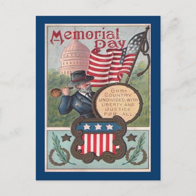 Vintage Memorial Day - One Country, ZSSG Postcard (Front)