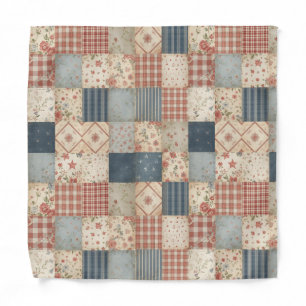 Vintage Memory Quilt Patchwork Cottagecore America Bandana