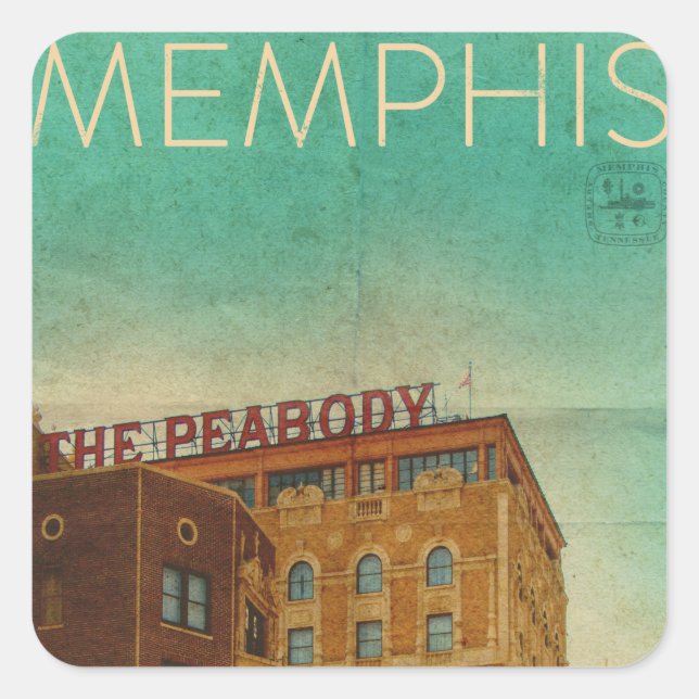 Vintage Memphis Square Stickers (Front)