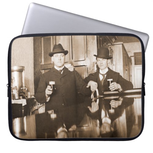 Vintage Men Drinking Beer Photo Saloon Bar 1890 Laptop Sleeve