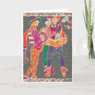 Vintage Men in Tights Xmas Caroling Holiday Card