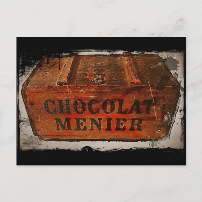 Vintage Menier Chocolate Crate Postcard (Front)