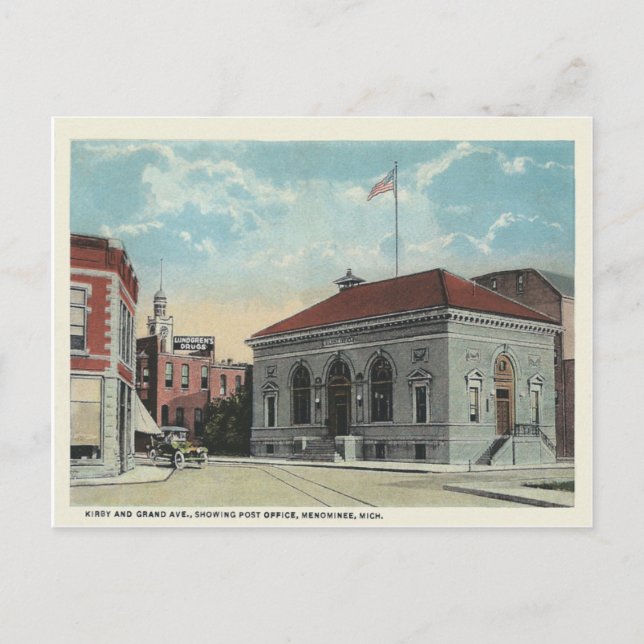Vintage Menominee Michigan Postcard (Front)