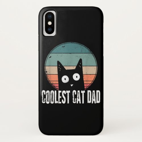 Vintage Mens Cat Daddy The Coolest  Funny Cat Dad iPhone XS Case