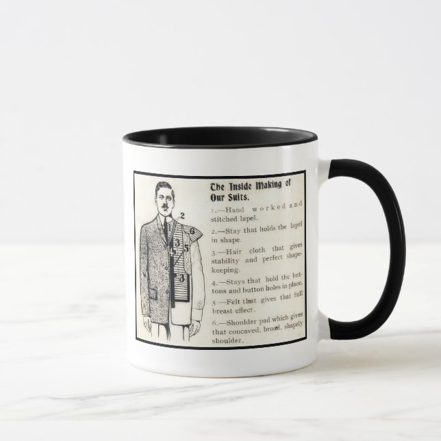 Vintage Men's Suits Personalized Mug (Right)