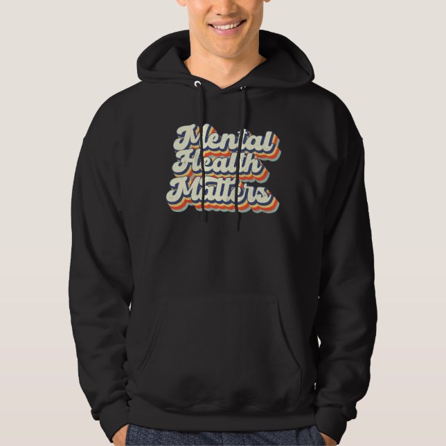 Vintage Mental Health Matters Human Brain Illness  Hoodie (Front)