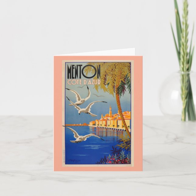 Vintage Menton CoTe D'azur Holiday Card (Front)