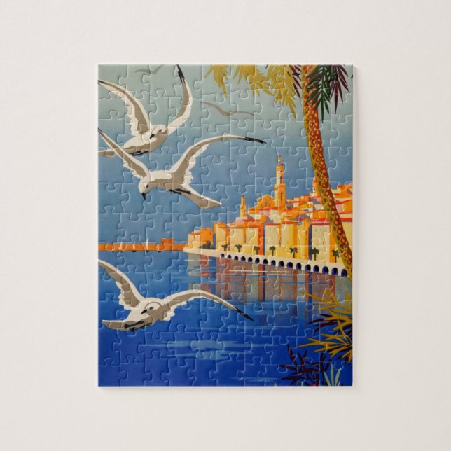 Vintage Menton CoTe D'azur Jigsaw Puzzle (Vertical)