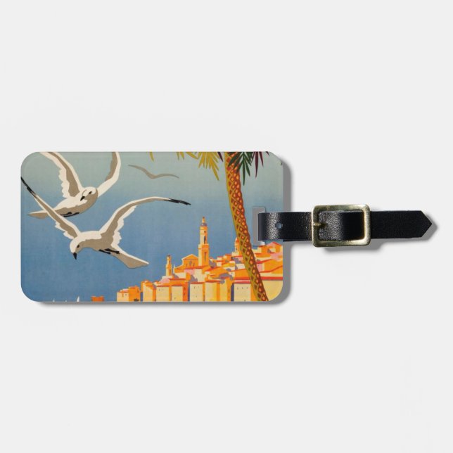 Vintage Menton CoTe D'azur Luggage Tag (Front Horizontal)
