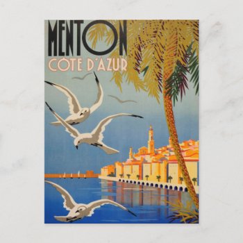 Vintage Menton Cote D'azur Postcard by made_in_atlantis at Zazzle