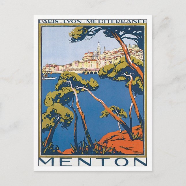 Vintage Menton France Postcard (Front)
