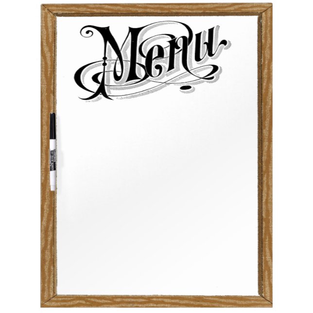 Vintage Menu Retro Looking Memo Board (Front)