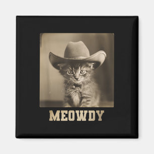 Vintage Meowdy Cat  Magnet