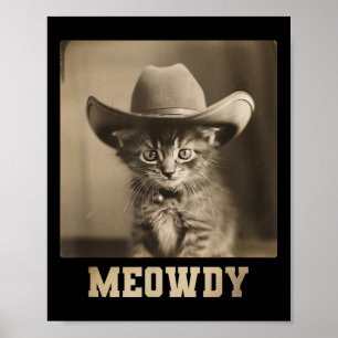 Vintage Meowdy Cat  Poster