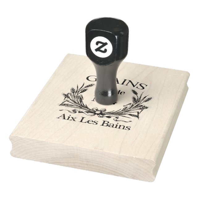 Vintage Mercantile Grains French Script Rubber Stamp (Stamp)