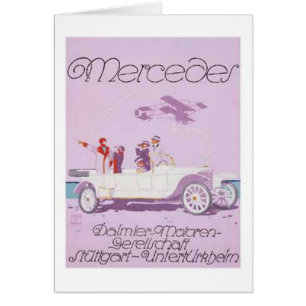 VIntage Mercedes Ad -Purple, Airplane Cards