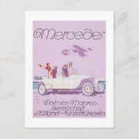 VIntage Mercedes Ad -Purple, Airplane