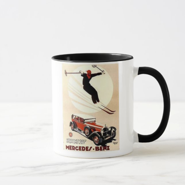 Vintage Mercedes Benz Ski Ad Mug (Right)