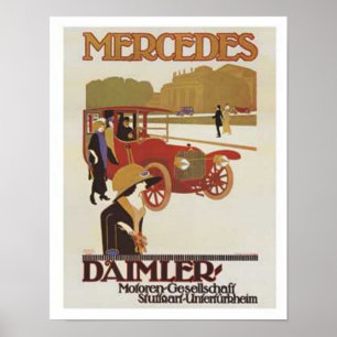 Vintage Mercedes Daimler Ad 2 Poster
