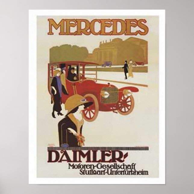 Vintage Mercedes Daimler Ad 2 Poster (Front)