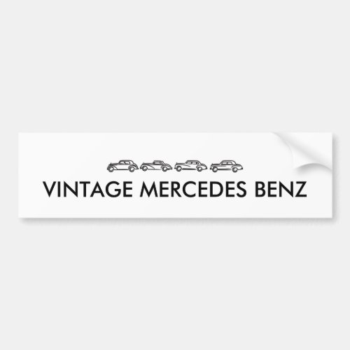 Vintage Mercedes Models Bumper Sticker