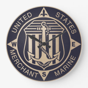 Vintage Merchant Marine Large Round Clock