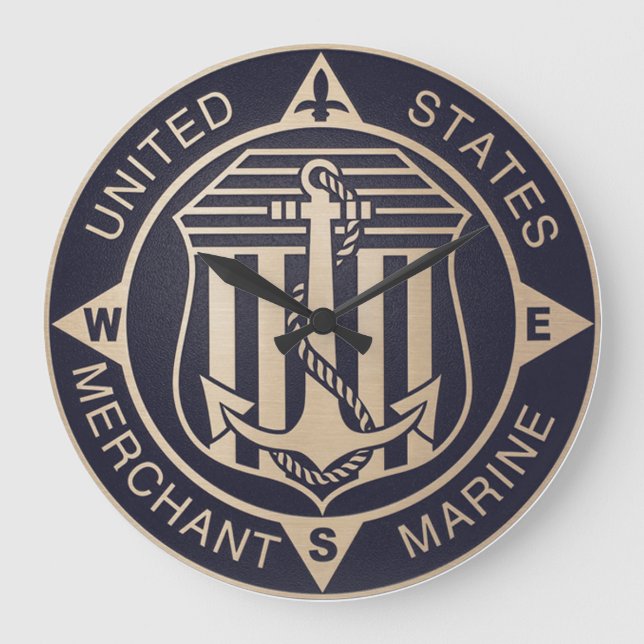 Vintage Merchant Marine Large Round Clock (Front)