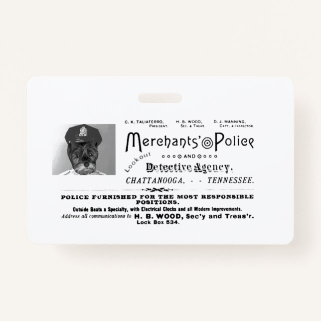 Vintage Merchants   Police    Badge (Front)