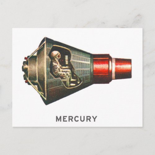 Vintage Mercury Capsule Postcard