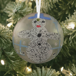 Vintage Mercury Glass Christmas Ball Mistletoe Ornament
