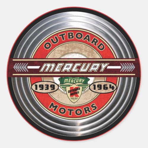 Vintage Mercury outboard motors sign Classic Round Sticker