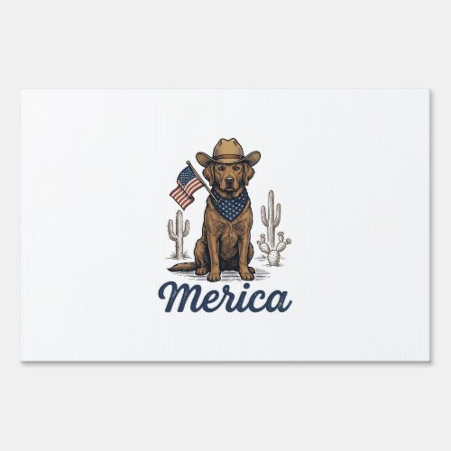 Vintage Merica Cowboy Dog American Flag Shirt_1 Sign