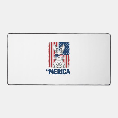 Vintage Merica Patriotic Bunny Shirt Design_1 Desk Mat