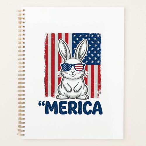 Vintage Merica Patriotic Bunny Shirt Design_1 Planner