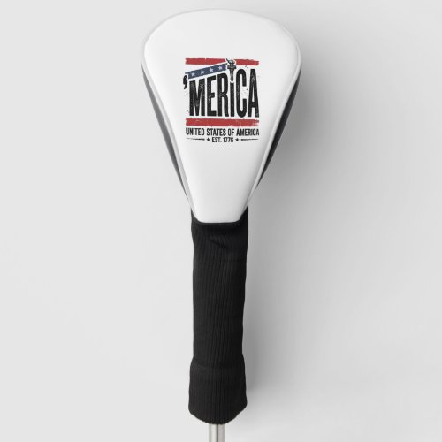 Vintage Merica Patriotic Distressed Shirt Design_1 Golf Head Cover