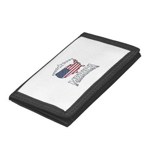 Vintage Merica Patriotic Flag Map Shirt Design_1 Trifold Wallet