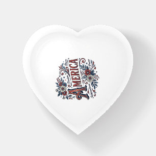 Vintage Merica Patriotic Floral Shirt Design_1 Paperweight