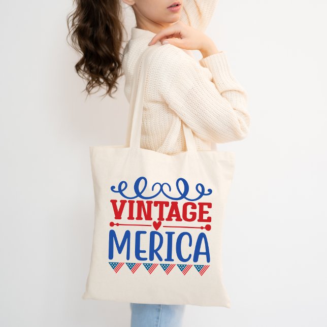 Vintage Merica Patriotic Tote Bag (Creator Uploaded)